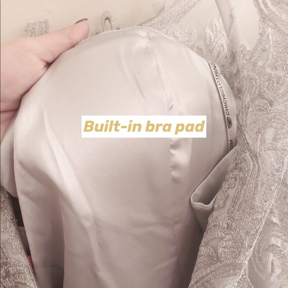 Chi Chi London Tulle Lace Prom Midi Dress - Grey - Picture 8 of 9